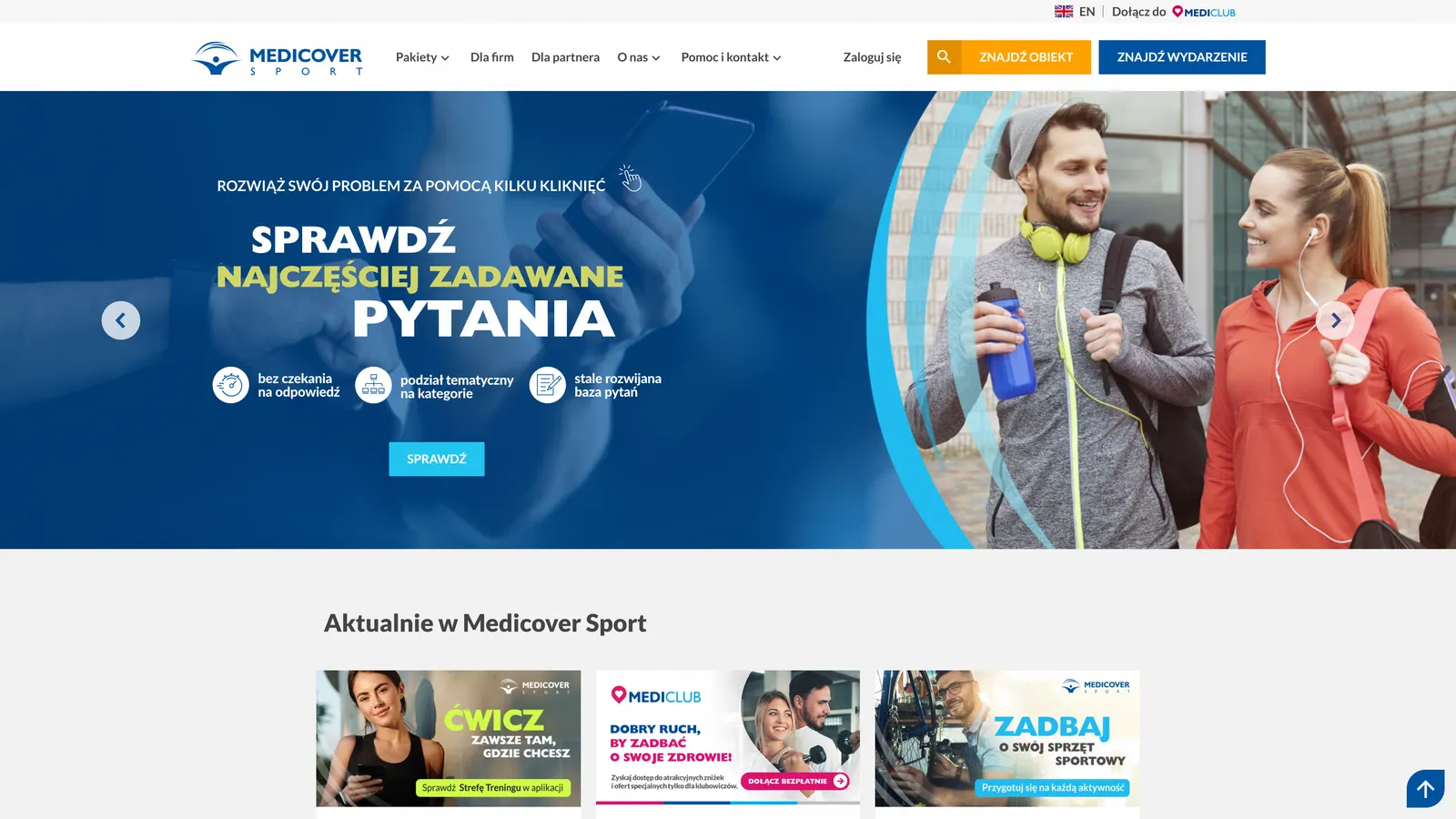 Medicover Sport web platform